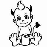 Coloriage Diable à Imprimer sketch template