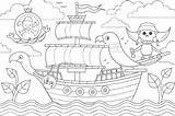 Whimsical Pirate Adventure Coloring Page For Kids Activities And Crafts  sketch template