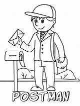 Postman coloring Pages  Coloring Community Helpers Printables sketch template