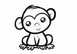 Easy To Draw Cartoon Monkey Coloring Page  Print Color Craft sketch template