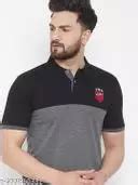 Austin Wood Men's Half Sleeves Polo Neck Striper T-shirt