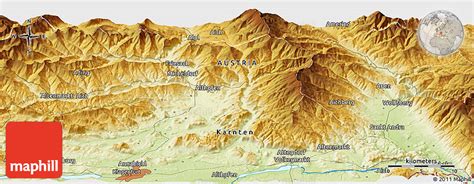 Physical Panoramic Map of Dürnstein In Der Steiermark