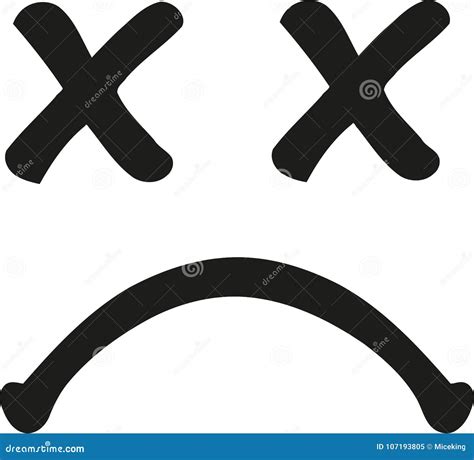 Crossed Eyes Emoji. Dead Face. Death Symbol Cartoon Vector | CartoonDealer.com #236945905