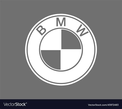 Bmw brand logo car symbol white design Royalty Free Vector