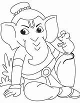 Lord ganesha With Mouse coloring Page  Download Free sketch template