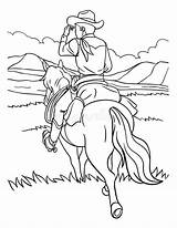 Cowboy Coloring Page Stock Illustrations – 243  sketch template