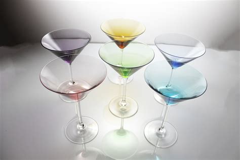 Crystal Martini Glasses, Block, Carousel, Set of 6, Stemware ...