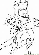 Queen Archer Coloring Page For Kids  Free Clash Of The Clans Printable sketch template