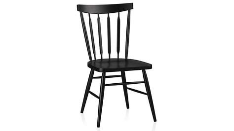 crate and barrel willa wood dining chair in black painted beechwood | Dining chairs, Black ...