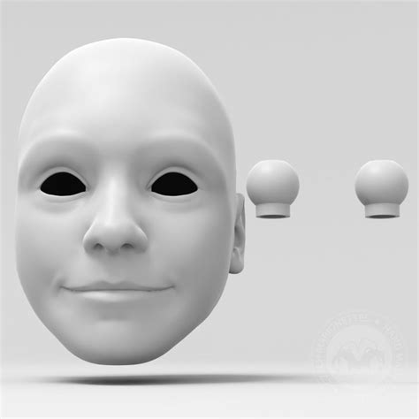 3D model of a little girl's head for 60cm puppet, stl for 3D printing | Marionettes.cz