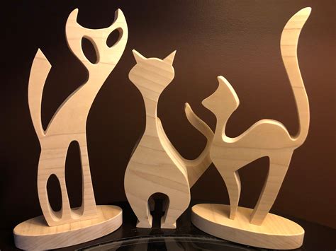 3 Wooden Cats Scroll Saw Patterns | Etsy