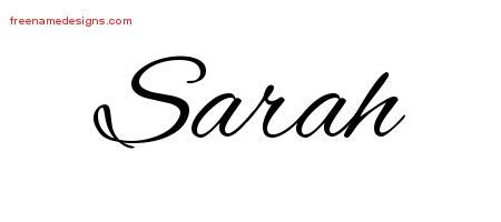 Cursive Name Tattoo Designs Sarah Download Free - Free Name Designs