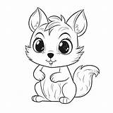 Cute Little Squirrel Coloring To Print Outline Sketch Drawing Vector  sketch template