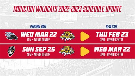 Additional Wildcats schedule changes announced – Moncton Wildcats