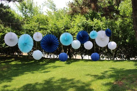 Boy Baby Shower Decorations 15pcs White Navy Blue Baby Blue | Etsy