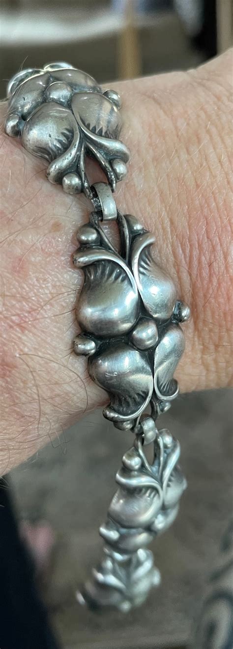 Large Beautiful Antique Art Nouveau Sterling Silver M… - Gem