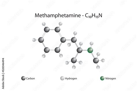 Molecular formula and chemical structure of methamphetamine Stock Vector | Adobe Stock