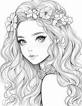 Flower Girl Coloring Page  Beautiful And Fun Activity sketch template