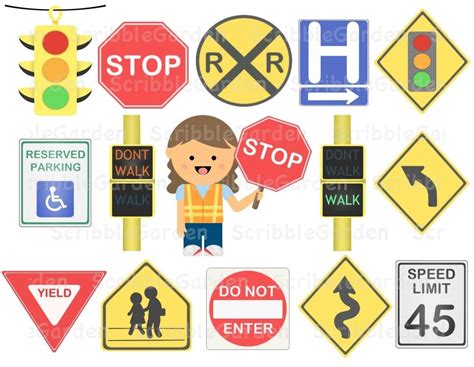 Road Safety: Street Signs ClipArt | Road safety, Bike safety, Safety crafts