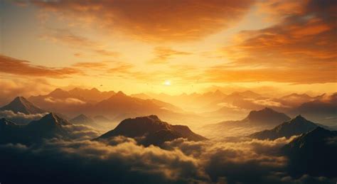 Premium AI Image | a sunrise over mountains in an animated scene