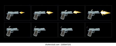 Gun Shoot Animation Effect Gunshot Sprites Stock Vector (Royalty Free ...