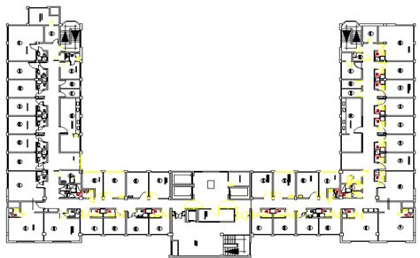 General Ward of Hospital layout plan dwg file