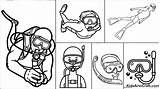 Scuba Diver Coloring Page sketch template