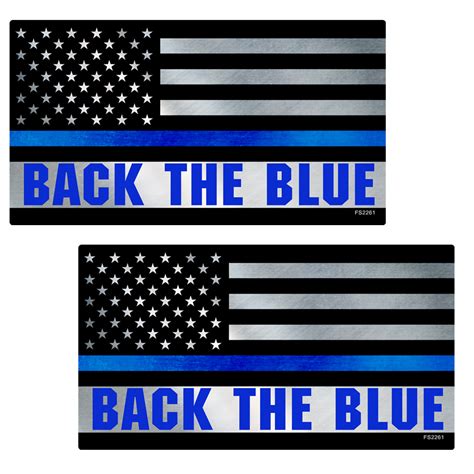 Thin Blue Line BACK THE BLUE Flag Stickers 2 Pack – AZ House of Stickers