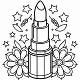 Lipstick Cosmetic Coloring Pages Glamorous And Fun Designs For Beauty  sketch template