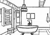Bathtub Coloring Page sketch template