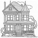 Victorian Houses Coloring Pages  Free & Printable sketch template