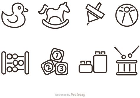 Outlined Baby Toy Vector Icons 89838 Vector Art at Vecteezy