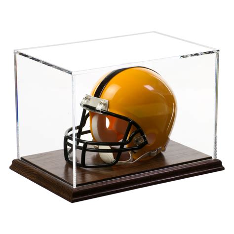 Mini Football Helmet Display Case with Wooden Base - Buy Acrylic Displays | Shop Acrylic POP ...