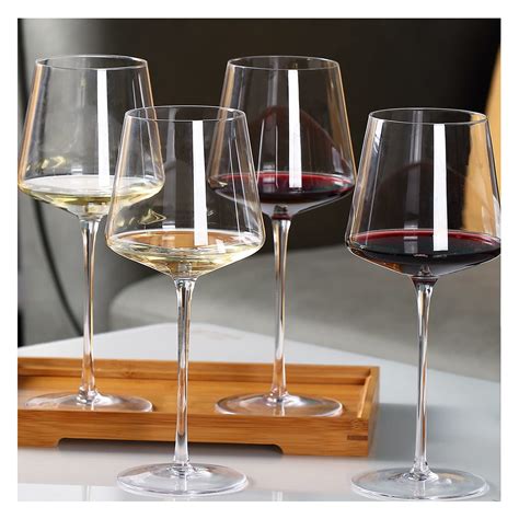 Buy PhyskoaWine glasses set of 4 - Modern wine glasses with tall long ...