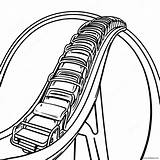 Colorful Roller Coaster In Amusement Park Coloring Page 24053 19017 sketch template