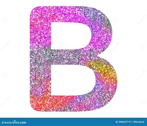 Isolated Illustration of the Letter B Composed of Colorful Glitter on ...