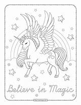 Beautiful Unicorn Coloring Page sketch template