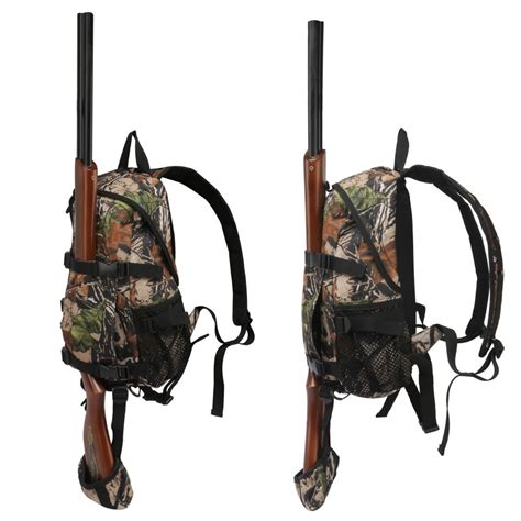 TOURBON Small Hunting Backpack Day Pack Rusack with Rifle Gun Holder - CAMO