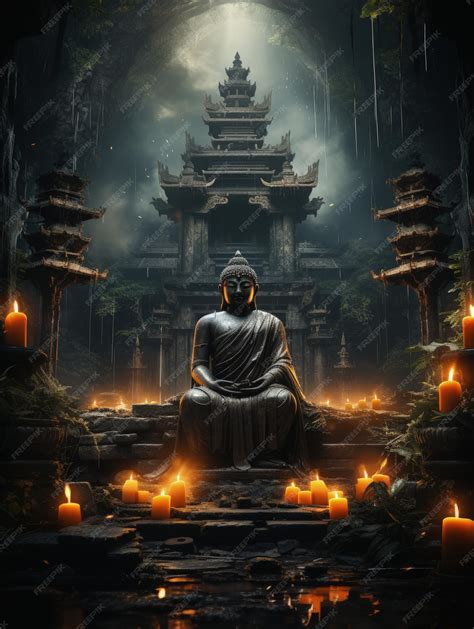 Premium AI Image | Buddha monk religion meditation peace and tranquility