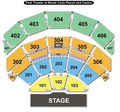 Park Theater Seating Chart | Park Theater | Las Vegas, Nevada