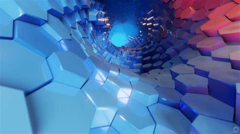 Hexagon, 3D, Blue, Abstract, 4K, #51 Wallpaper PC Desktop