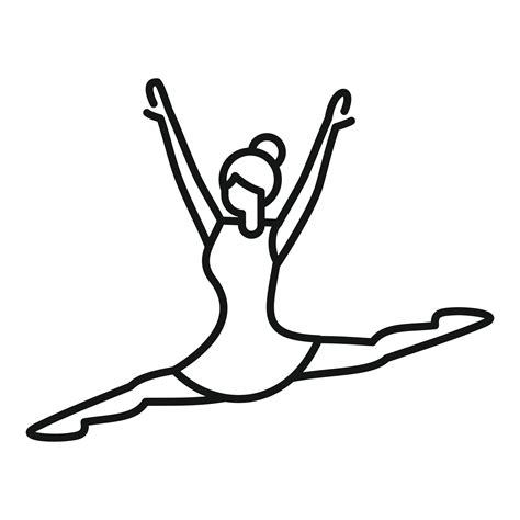 Ballerina jump icon outline vector. Ballet silhouette dance 14701609 Vector Art at Vecteezy