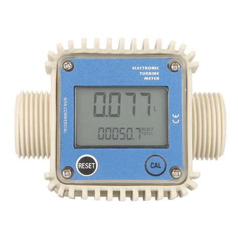 K24 Water Flow Meter LCD Turbine Flowmeter Digital Fuel Flowmeter for Chemicals Water Sea Adjust ...