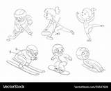 Winter Coloring Sports Olympics Pages Color Themed Sport Patterns  sketch template