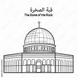 Dome Of The Rock At Al Aqsa Mosque  Palestine coloring Page Stock sketch template