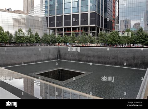 One of the pools which comprise the National September 11 Memorial, Manhattan, New York, United ...