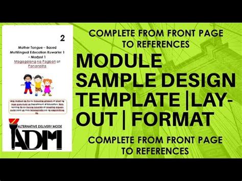 MODULE TEMPLATE / Sample Design/ Lay-out / Format by Teacher Kristinna - YouTube