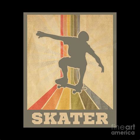 Vintage Skater Gift Retro Skateboard Design Painting by Turner Joe - Fine Art America