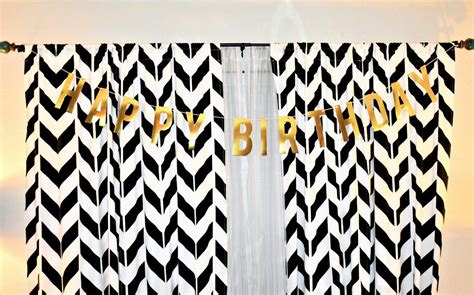 Black and White Rod Pocket Curtain With Happy Birthday · Free Stock Photo