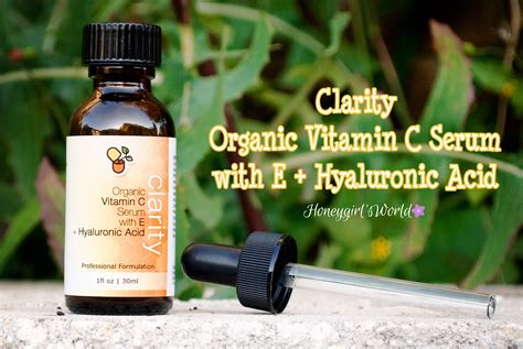 Clarity Organic Vitamin C Serum with E + Hyaluronic Acid - Honeygirl's ...